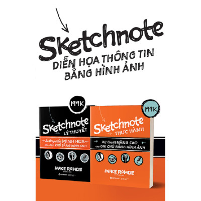 Combo Trọn Bộ Sketchnote - Ghi chép bằng hình ảnh ( Sketchnote Lý Thuyết + Sketchnote Thực hành ) (Tặng Notebook tự thiết kế)