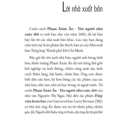 Sách - Phạm Xuân Ẩn - Tên Người Như Cuộc Đời