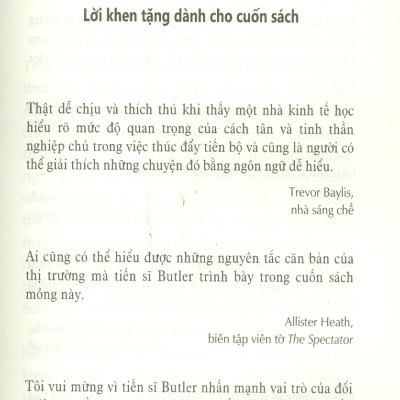 NỀN KINH TẾ TỰ DO – Cuốn sách hay nhất về thị trường - Eamonn Butler – Phạm Nguyên Trường dịch - NXB Tri Thức 