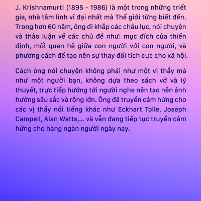 Combo sách Krishnamurti Nói Về Tự Do, Krishnamurti Thực Tại Hiện Tiền và Krishnamurti Nói Về Tình yêu