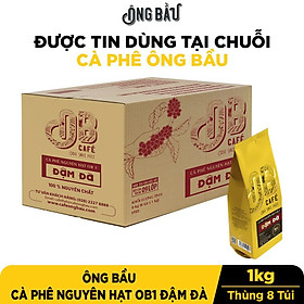 Thùng 8 Túi Ông Bầu Cà Phê Nguyên Hạt Đậm Đà OB1 - Túi 1 Kg