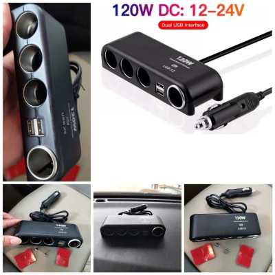 Bộ Chia Tẩu Sạc Ô Tô 4 Cổng 12V-24V – 120WSạc Nhanh, Chống Cháy, Chịu Nhiệt Cao , ĐÈN TRANG TRÍ