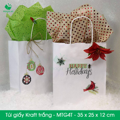 MTG4 MTG4T - 35x25x12 cm - Combo 200 túi giấy Kraft Nhật cao cấp