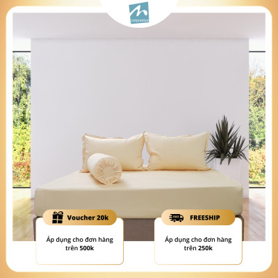 Bộ Ga Giường Cotton Cao Cấp MYM - Chất Liệu 100% Tự Nhiên | Bao Gồm 4 Món | Nhiều Màu sắc