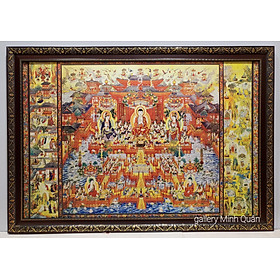 Tranh in dầu -Tây phương cực lạc thế giới phật- KT 90*130cm