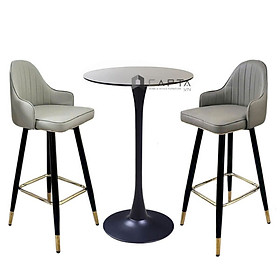 Bộ bàn bar cafe 2 ghế thân xoay nệm dày SL TB Tulip 2-06W / CB2160C-P Nội thất Capta