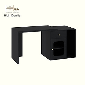 HAPPY FURNITURE , Bàn làm việc 1 ngăn kéo 1 cửa kính - NOAH , BAN_161 , 150cm x 59cm x 75cm DxRxC