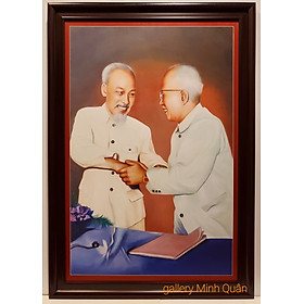 TRANH IN DẦU CAO CẤP -BÁC HỒ & BÁC TÔN ( KT 90*130cm)