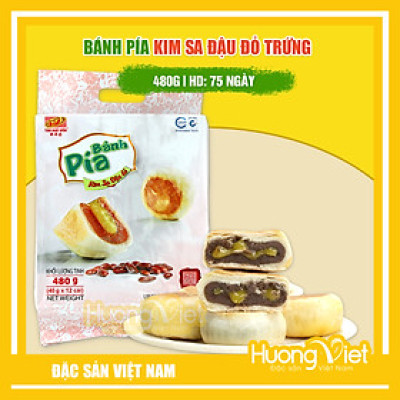 Đặc Sản Sóc Trăng - Bánh Pía Kim Sa Đậu Đỏ 480G, BáNh PíA TâN Huê ViêN Sóc Trăng Không Sầu Riêng