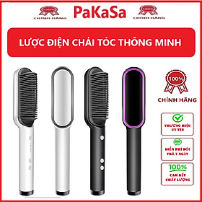 Lược Điện Chải Tóc, Công Suất 45W, Giúp Tóc Bồng Bềnh, Óng Mượt; Làm Xoăn, Duỗi Thẳng Dễ Dàng, Có Đèn Cảnh Báo Nhiệt Độ, Tăng Giảm Nhiệt Độ Dễ Dàng- Hàng Chính Hãng
