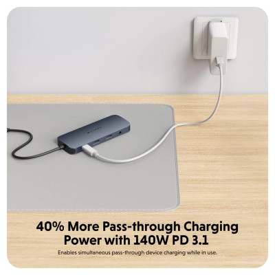 HUB chuyển đổi HyperDrive Next 11 in 1 Port Dual 4K60Hz HDMI USB-C Hub - Truyền tải dữ liệu nhanh - HD4006GL - Hàng Chính Hãng 