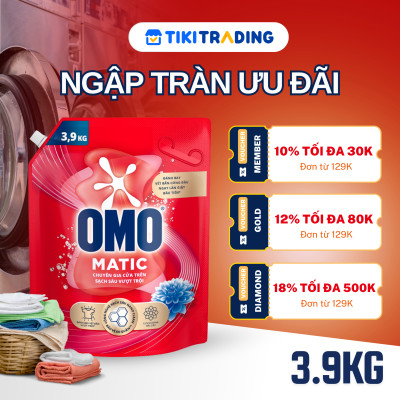 Túi Nước Giặt Omo Matic Cho Máy Giặt Cửa Trên Sạch Sâu Vượt Trội Khử Mùi Toàn Diện 3.7KG
