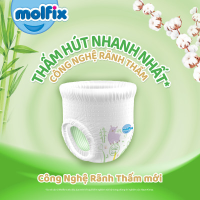 Combo 2 gói Tã bỉm QUẦN Molfix thiên nhiên Jumbo size M46/L42/XL38/XXL34 miếng