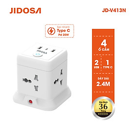 Ổ Cắm Điện JIDOSA Tích Hợp Ổ USB Và Type C Hình Tháp Đa Năng Công suất 3000w Thiết Kế Thông Minh
