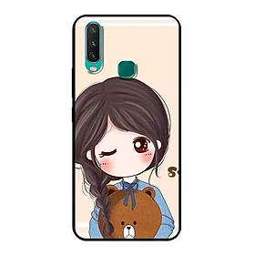 Ốp Lưng in cho Vivo Y15 Mẫu Nàng Ôm Gấu - Hàng Chính Hãng