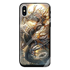 Ốp kính cho Iphone XS MAX mẫu RỒNG NỀN 1 - Hàng chính hãng