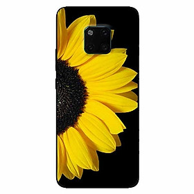 Ốp lưng in cho Huawei Mate 20 Pro Hoa Hướng Dương Nền Đen
