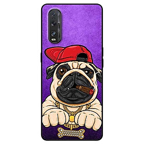 Ốp lưng dành cho Oppo Find X2 mẫu Pulldog Hiphop Nền Tím