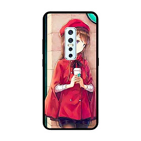 Ốp Lưng in cho Vivo V17 Pro Mẫu Nàng Đồng Phục Đỏ - Hàng Chính Hãng