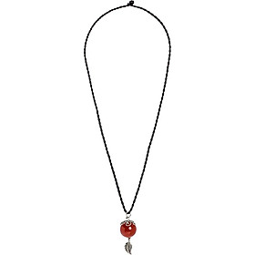 Mặt Dây Chuyền Mã Não Đỏ Charm Lá Ngọc Quý Gemstones DC5