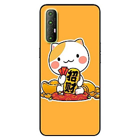 Ốp lưng dành cho Oppo Reno 3 Pro mẫu Mèo Và Thỏi Vàng