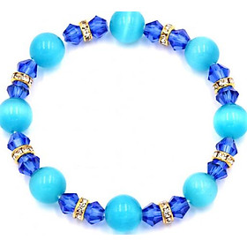 Chuỗi tay đá mắt mèo xanh 10 ly FTMXX7