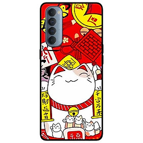 Ốp lưng dành cho Oppo Reno 4 Pro mẫu Mèo Nằm Chờ Cá