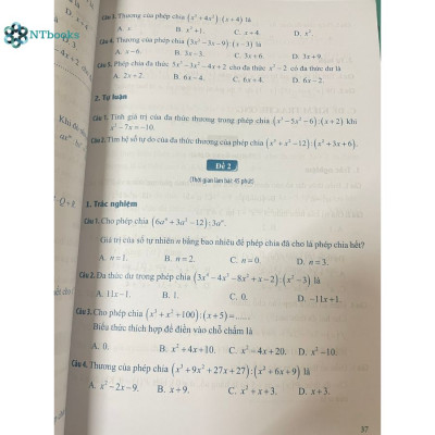 Combo 2 cuốn sách Bộ đề kiểm tra Toán 7 Tập 1 + Tập 2 (Theo chương trình giáo dục phổ thông 2018)