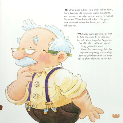 Truyện Cổ Tích Nổi Tiếng Song Ngữ Việt - Anh: Pinocchio - Chú Bé Người Gỗ Pinocchio (Tái Bản 2023)