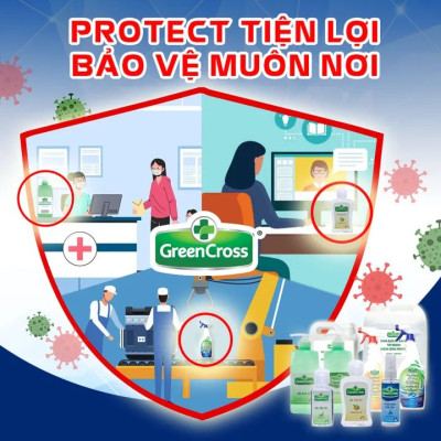 Combo Nước rửa tay kháng khuẩn vượt trội an toàn cho da Green Cross 70ml Dạng Xịt