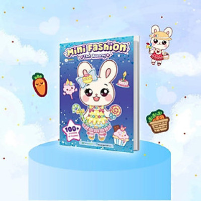 Sách - Mini Fashion - Thỏ Bunny - Bóc Dán Hơn 100+ Stickers Váy, Phụ Kiện Xinh Đẹp Cho Bé Gái - Megabook