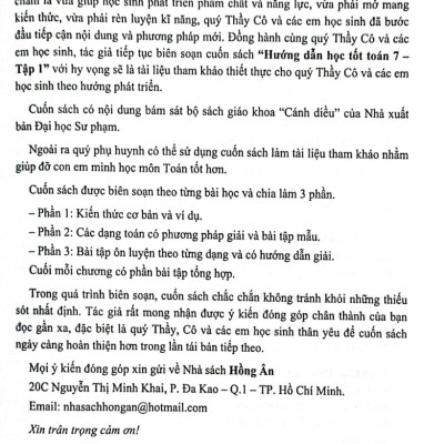  Hướng Dẫn Học Tốt Toán 7 - Tập 1 (Bám Sát SGK Cánh Diều)
