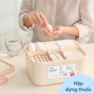 Hộp đựng thuốc gia đình kín khí có tay cầm Okina INOCHI 