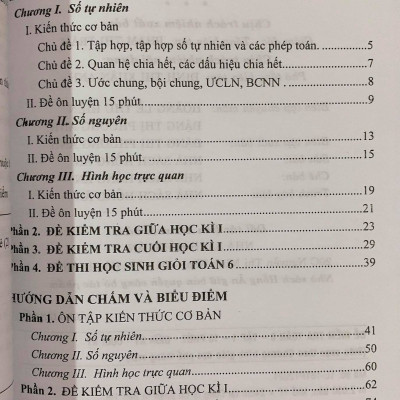 Sách - Đề kiểm tra Toán 6 (15 phút, giữa kì, cuối kì)