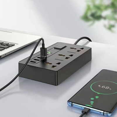 Ổ điện cao cấp đa năng, thông minh 4 cổng USB, 3 cổng AC 220V OLAPLE an toàn chống giật, chống cháy nổ an toàn - Hàng nhập khẩu