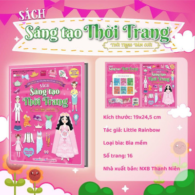 Sách - Sáng Tạo Thời Trang: Thời Trang Đám Cưới - Bóc Dán Hơn 100+ Stickers Quần Áo, Phụ Kiện Cho Bé Gái - Megabook