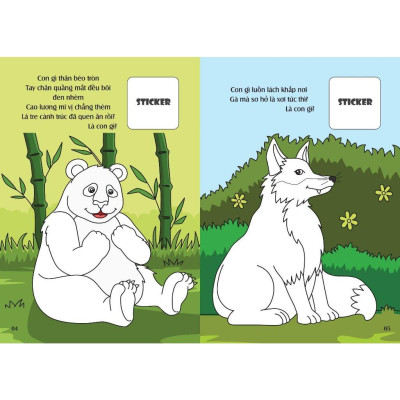 Sách - Bé tô màu: Khám phá rừng xanh hùng vĩ (20+ hình dán sticker (VT -MK)