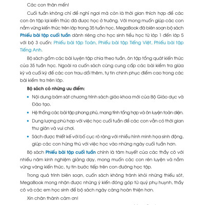 Global Success - Phiếu Bài Tập Cuối Tuần Tiếng Anh 1 (35 Tuần Học)