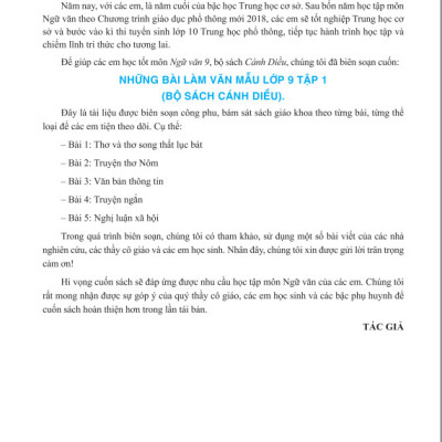 Sách - Những Bài Làm Văn Mẫu Lớp 9 - Cánh Diều - Biên soạn theo chương trình GDPT mới - ndbooks