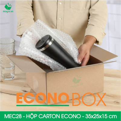 MEC28 - 35x25x15 cm - Combo 60 thùng hộp carton trơn siêu tiết kiệm ECONO