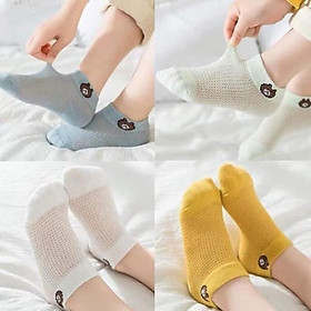 Sét 5 đôi tất lưới hình gấu cho bé