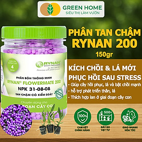 Phân Tan Chậm Greenhome, Rynan 200, Hũ 150gr, Dành Cho Phong Lan Con, Bonsai Kích Chồi, Đủ Dưỡng Chất Cho 120 Ngày