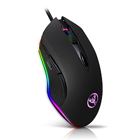 
Chuột chơi game HXSJ S500 có dây USB Max. 4800DPI Lập trình 6 nút Đèn LED