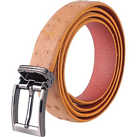 Thắt Lưng Nữ Da Đà Điểu Da Hột Huy Hoàng HT5423 - Vàng Bò