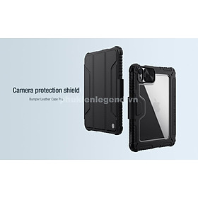 Bao da cao cấp cho iPad A16 Gen 11 2025 , Air 11 inch M3 , Air 13inch M3 , Air 6 11 inch M2 , Air 6 13inch M2 hàng chính hãng Nillkin Bumper Leather có nắp bảo vệ camera - Hàng chính hãng
