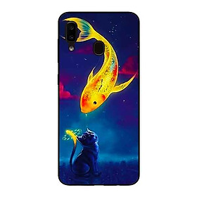 Ốp Lưng in cho Samsung A20 / A30 Mẫu Cá Chép Và Mèọ - Hàng Chính Hãng