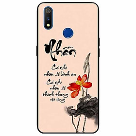 Ốp lưng in cho Realme 3 Mẫu Thư Pháp Nhẫn Nền Hồng