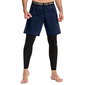 Quần đùi nam Yel Pro Men 2-in 1 đàn hồi có túi eo co giãn kiểu dáng thể thao