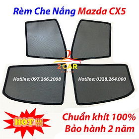 Rèm Che Nắng  Mazda CX5 2018-2022 loại 2 Rèm Chắn Nắng Nam Châm Cho Xe ô tô, Bộ 4 Tấm, có nam châm