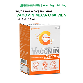 [Hộp 60 Viên] Vacomin Mega C 1000 - Tăng đề kháng, hấp thu sắt, bổ sung năng lượng - SHINPOONG PHARMA